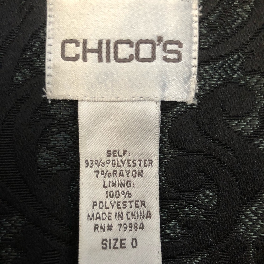 Chico’s green & black paisley blazer Size 4 - Picture 3 of 7